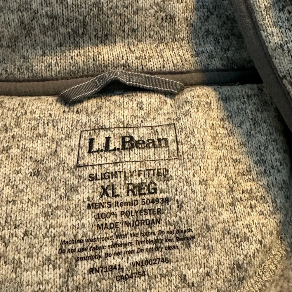L.L. Bean Men’s Heathered Gray Zip-Up‎ Jacket L EUC